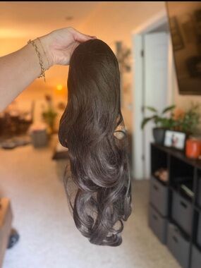 Long Dark Brown Women's Clip-In Hair Extension - Natural Waves
